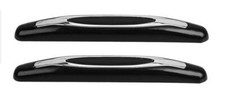 2x BLACK/Chrome Inserts Door Mirror Guard Protectors (DG9B) Motorbike B