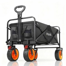 260L Heavy Duty Camping Wagon Cart Trolley Folding Festival Cart Wagon 150KG UK