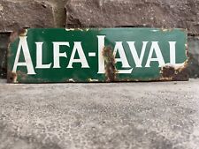 Antique Advertising Sign - Enamel - Alfa-Laval In British Racing Green