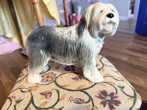 Vintage old english sheepdog - vintage,