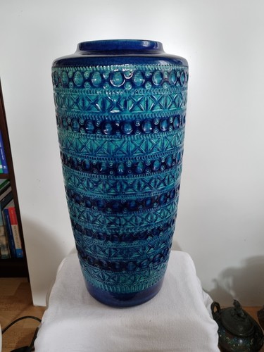 Bay pottery vase - vase, aqua