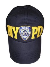 NYPD Baseball Hat New York Police Department Big Gold Distressed Navy Blue NWT
