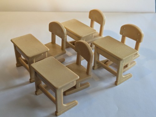Sylvanian school spares desks - school,