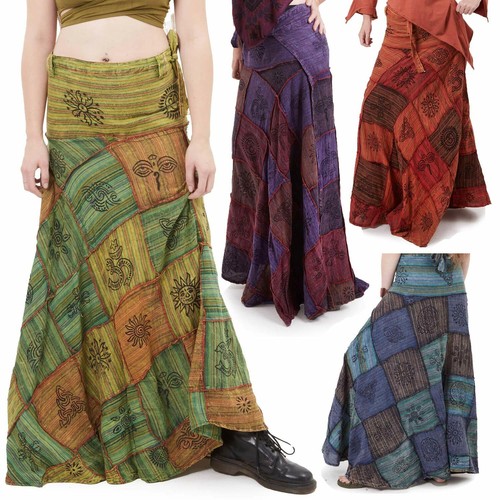 Patchwork hippy skirt long - patchwork,