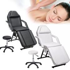 Adjust Massage Table Spa Bed Facial Tattoo Therapy Salon Chair with Stool Chair
