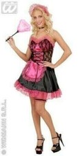 FRENCH MAID SATIN/LACE -PINK/BLACK Medium