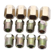 1/4 inch Brake Line Connector Fittings Brass Unions 8 T Connector