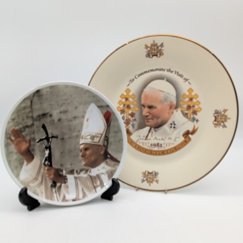 Religious papal plate of - 2x,
