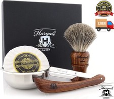 Wooden Shaving Brush Set Baber