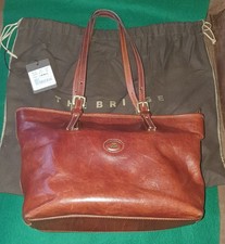 PRE-OWNED! THE BRIDGE (049025) CHESTNUT LEATHER TOTE BAG WITH DUST BAG - VGC