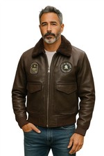 Men's Brown Leather Bomber