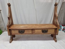 Vintage Pine Hall or Bathroom 2 Draw Wall Unit 7.5" D x 27 9/16" W x 22.5" H