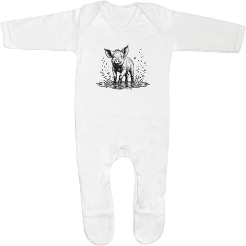 Pig mud baby romper - in,