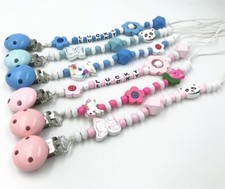 Personalised Dummy Clips for Girls and Boys Baby Shower or Christening Gift 