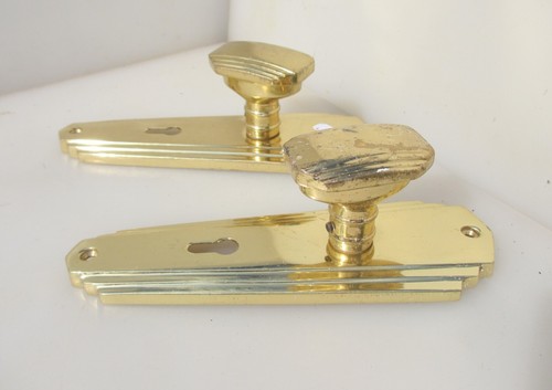 Brass door knobs handles - brass,