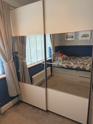 Ikea pax mirrored wardrobe - mirrored,