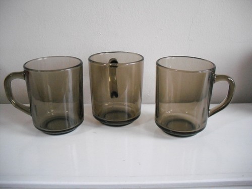 Arc france smoked glass mugs - arc,