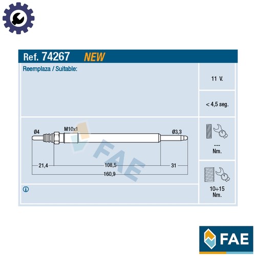 Glow plug 74267 for - 74267,
