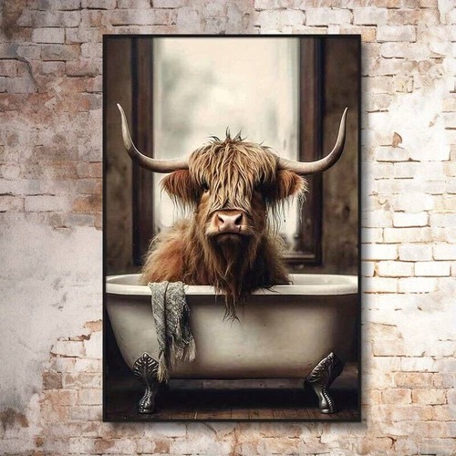 Highland cow canvas - cow,