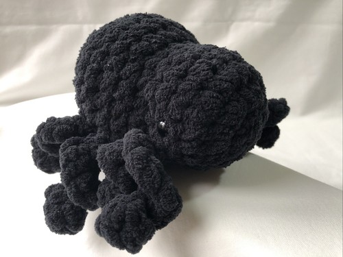 Knitted crochet black spider - knitted,