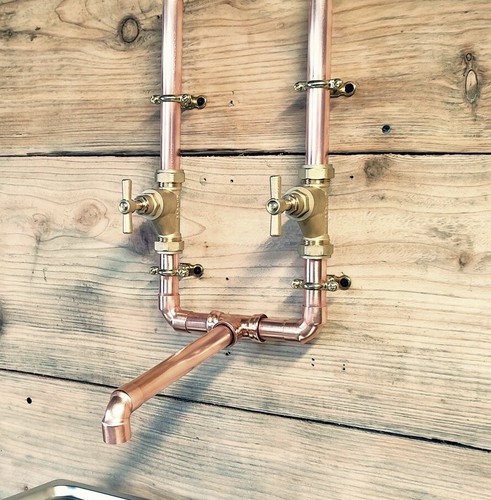 Vintage copper swivel tap - vintage,