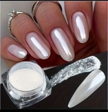 Chrome Nail Powder White Pearl