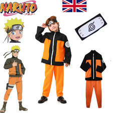 Anime Naruto Shippuden Uzumaki Naruto Cosplay Costume Jacket & Pant Full Outfit
