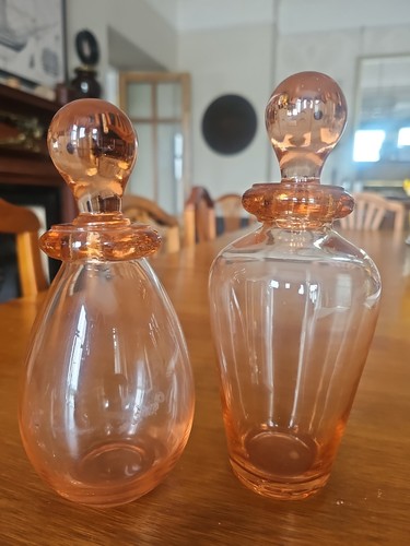 Pair vintage pink glass - vintage,