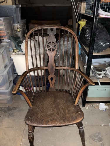 Early 19thc oak - 19thc, wheel-back