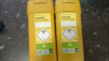 2x SECURE SHARPS BIN Yellow Insulin Syringes/Needles Clinical Box/Container