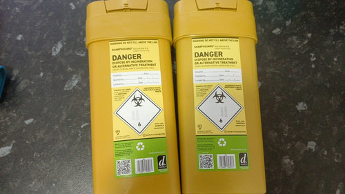 Secure sharps bin yellow - 2x,