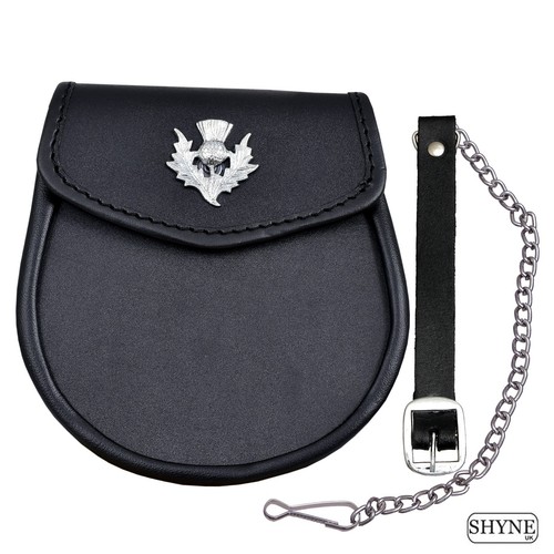 Leather sporran with - leather,