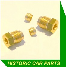 2 x Petrol Pump Brass Connectors & Olives for Austin Healey Sprite Mk 1 1958-61
