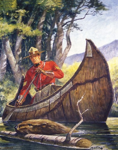 Canadian mountie canoe - canadian,