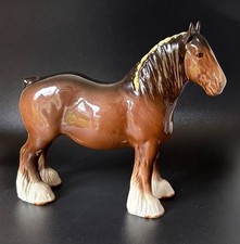 Vintage BESWICK SHIRE HORSE # 818 Gloss Brown Feathers GYPSY COB PONY FIGURINE