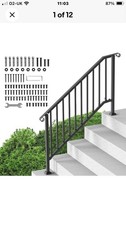 Iron Handrail Railing for Stairs 1 to 10 Steps Handrail for Garden Outdoor Step