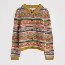 Seasalt Cove Cottage Cardigan Carved Relief Pear Multi 