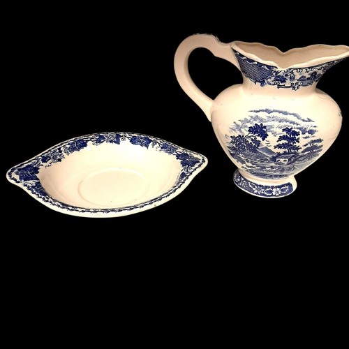 Blue white pitcher and - blue,