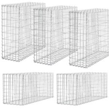 Gabion Baskets Outdoor Stone Cages Wire Mesh Gabion Box Galvanized Steel UK