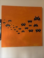 Space Invaders Hand Painted