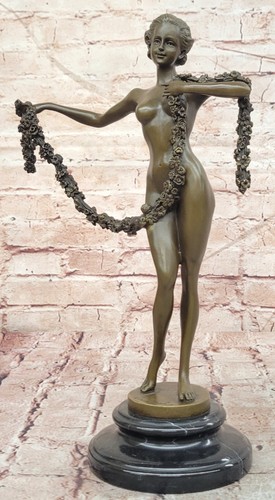 Bronze art deco woman - bronze,