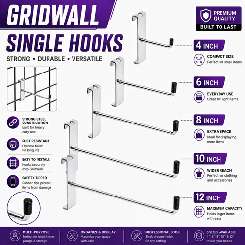 Grid wall mesh panel - wall, hooks