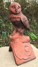Owl roof finial 90° angled decorative ridge tile stone ornament original design