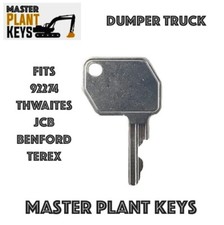 92274 DUMPER TRUCK MASTER PLANT KEY Fits Thwaites JCB Benford Terex Lucas Perkin