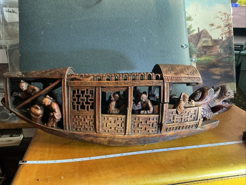 Antique chinese wooden boat - chinese,