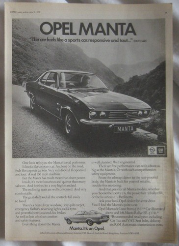 1973 opel manta - opel,
