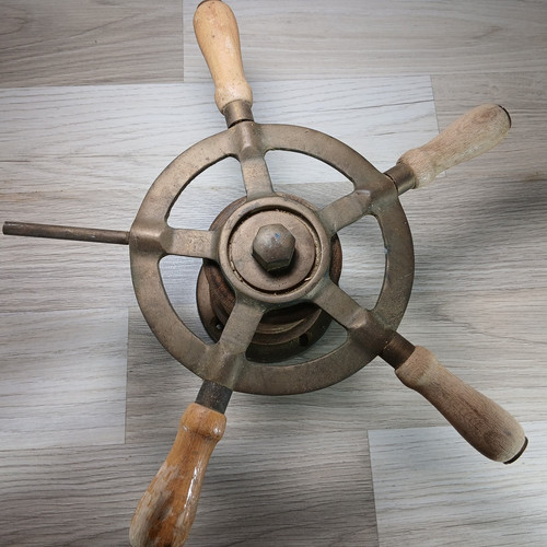 Vintage bronze and wood boat - vintage,