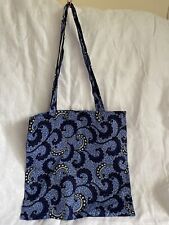Handmade African Tote Bag Ankara Wax Print Cotton Colours Of Blue & White New