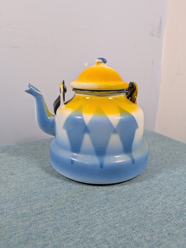 Vintage enamel ware teapot - enamel,