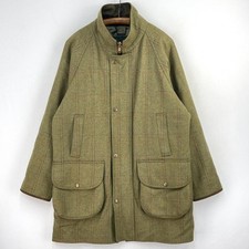 Chrysalis Tweed Coat Mens Large XL Green Hunting Shooting Sporting Field Jacket